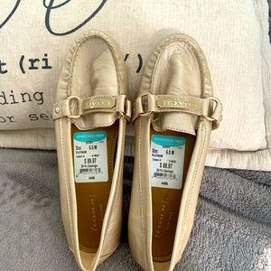 NWT Coach driving loafers. Beautiful gold leather. Comfortable and cute.